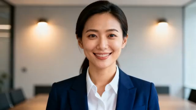  职业女性微笑肖像3172#横屏 	 -