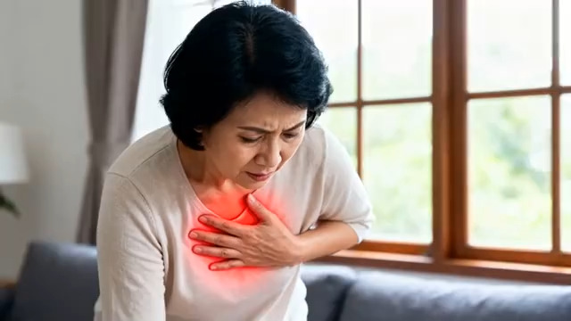  中老年女性心脏病发作3193#横屏 	 