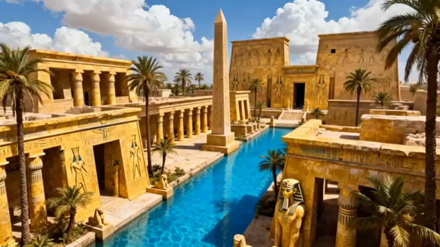 古埃及神庙建筑景观3194#横屏 