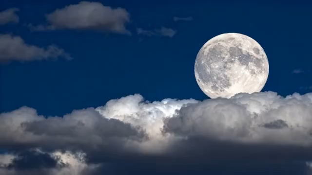  月夜云层流动延时3089#横屏 	 