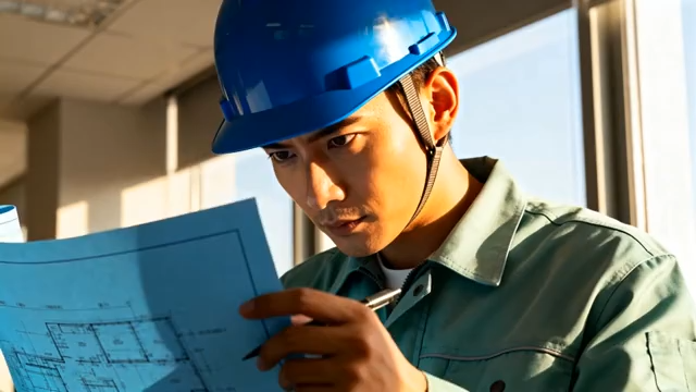 工程师查看工程图纸画面4748#横屏 