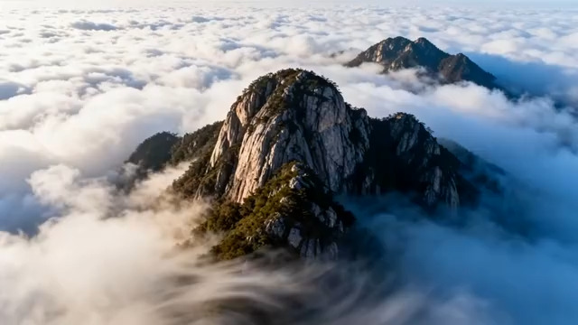  云海中的山峰3112#横屏 	 