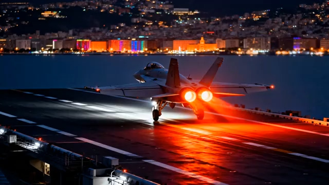  战机夜间起飞瞬间3128#横屏 	 