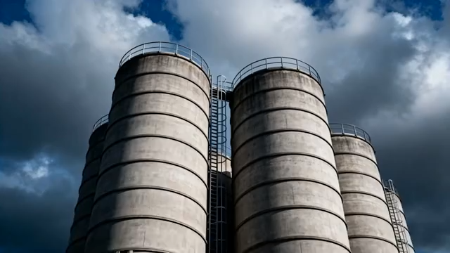 工业储罐建筑仰视画面4475#横