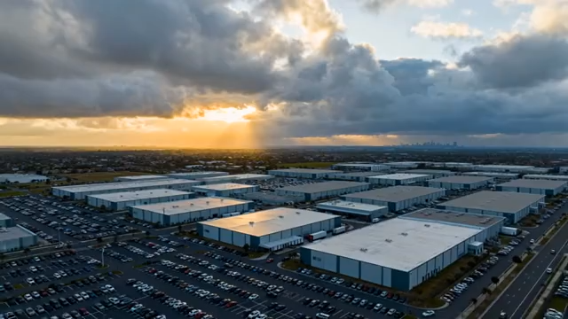 工厂建筑群鸟瞰景观2835#横屏 