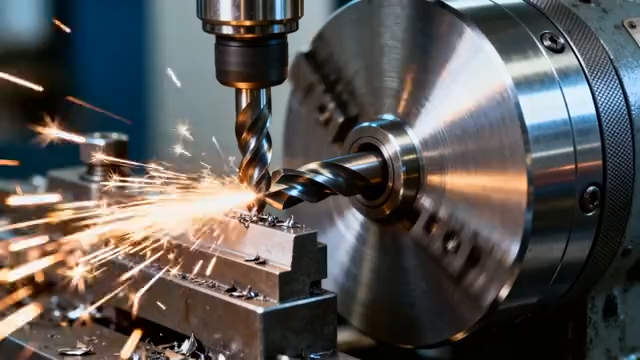 工厂机床钻孔作业画面3438#横屏 