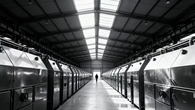 工厂内设备与行走人物场景896#横