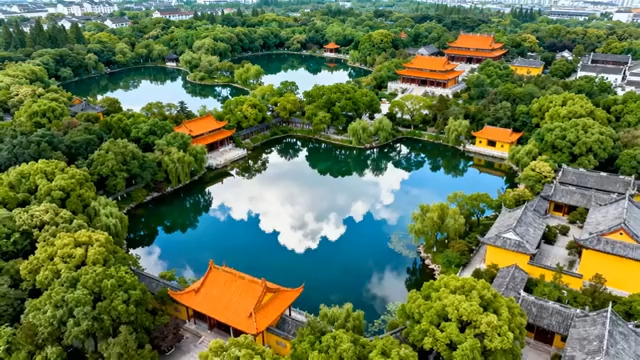  园林航拍 古建水韵3061#横屏 	 