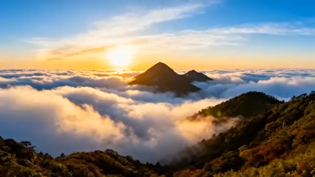 高山云海日出自然风光3068#横