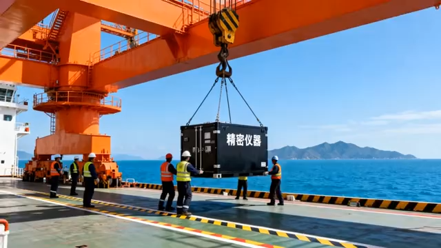港口工人吊运精密仪器场景5283#横