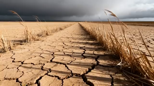 干旱土地与枯萎植物景象3800#横屏 