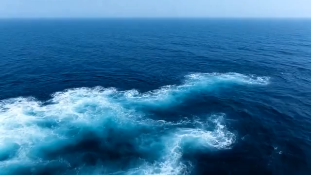 高空俯瞰蓝色大海与海浪1351#横