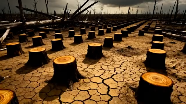 干旱土地上的树桩景象4539#横