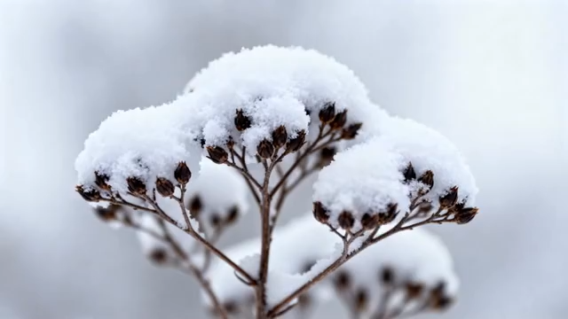 覆雪植物特写337#横