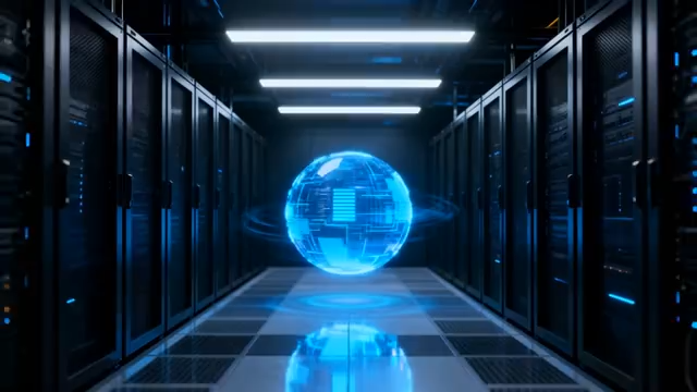 服务器机房科技感球体画面4279#横