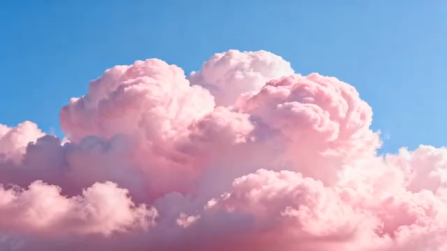 粉色云朵蓝天景象2408#横