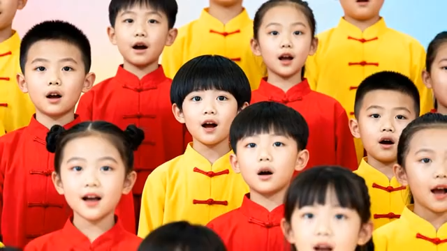 儿童穿传统服饰集体合唱3267#横