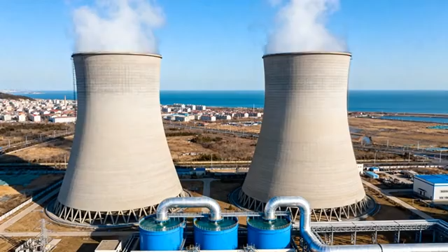 发电厂冷却塔全景俯瞰5402#横