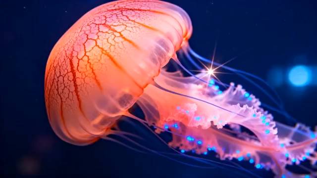 发光水母特写3749#横