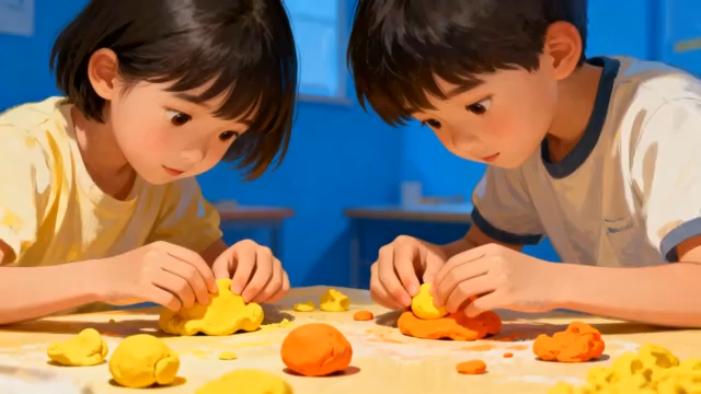 儿童一起玩彩泥素材(1)475#横