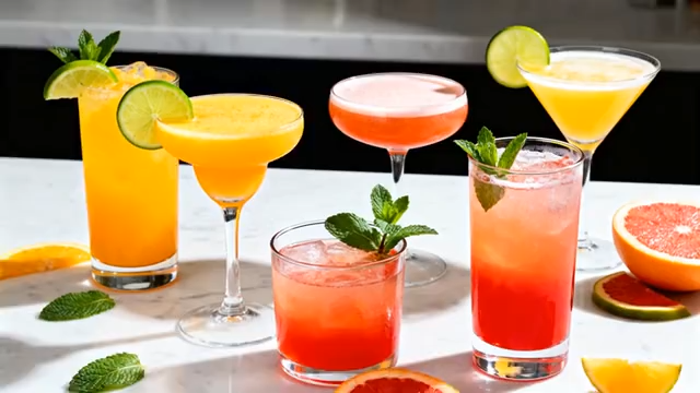 多样色彩果汁鸡尾酒展示4298#横屏 