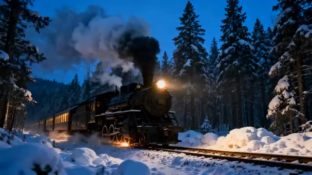 冬季森林中行驶的蒸汽火车(1)2171#横
