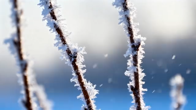 冬季树枝雾凇特写5516#横屏 