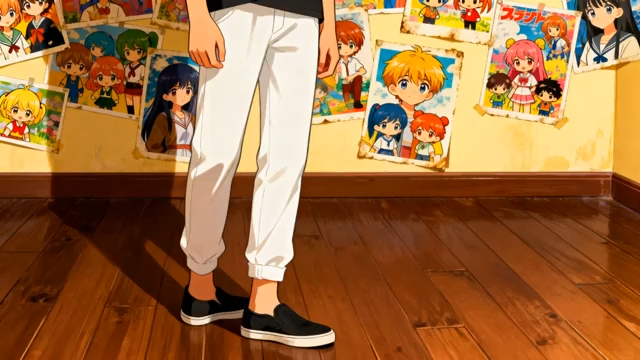 动漫人物室内站立场景素材363#横