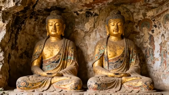 洞穴内佛像特写1626#横