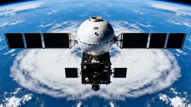 地球轨道卫星全景3323#横屏 