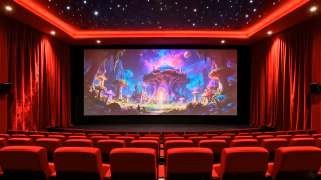 电影院内放映电影场景4350#横屏 