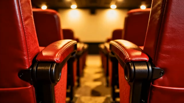 电影院红色观影座椅特写2098#横