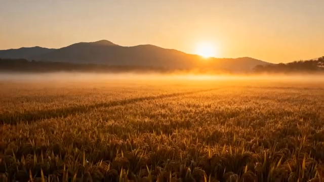 稻田日出自然风光5077#横