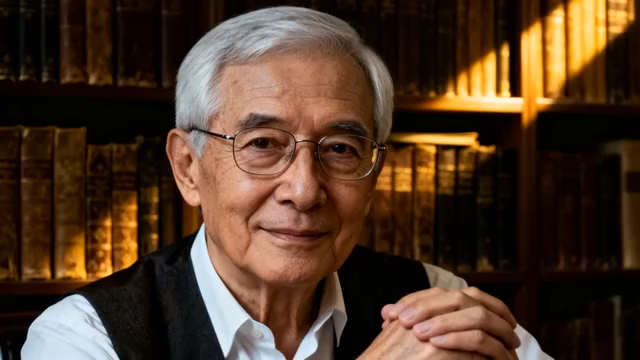 戴眼镜老人微笑特写5109#横