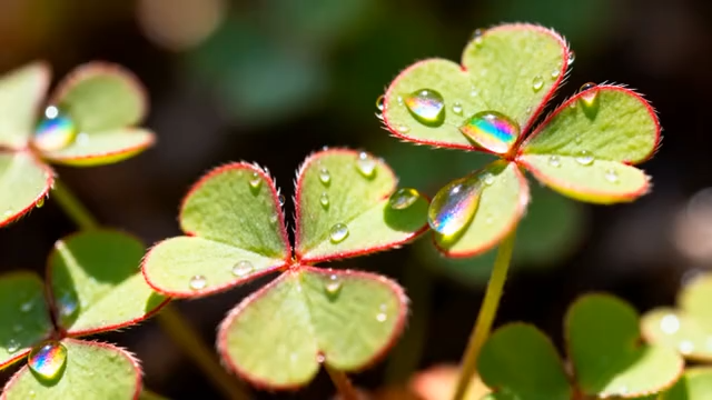 带水珠的三叶草特写3413#横