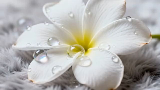 带水珠的白色花朵特写(1)2269#横