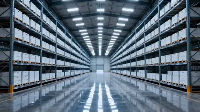 大型仓库内货架与货物场景1810#横