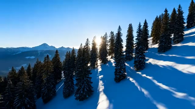  雪原骏马剪影 日落时分2719#横屏 	 