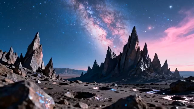  星空下的奇幻山峰2559#横屏 