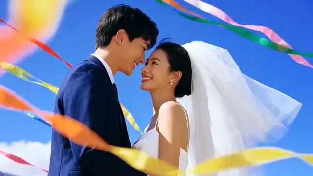  新婚夫妻浪漫拥吻2526#横屏 	 -