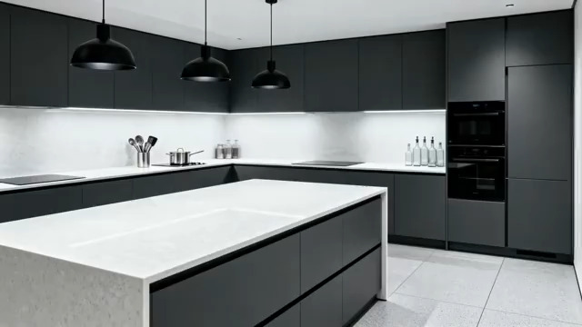  现代简约厨房设计2485#横屏 