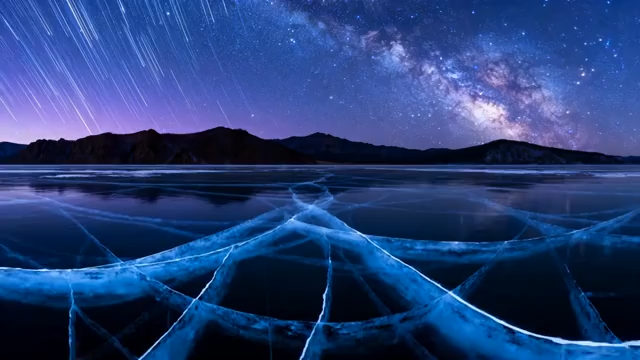 冰面星空夜景2389#横