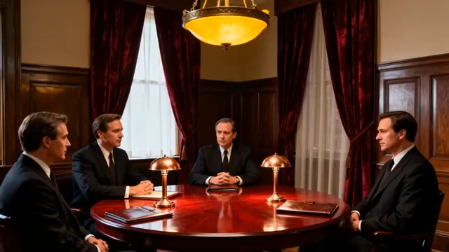  西装男士圆桌会议2420#横屏 	 