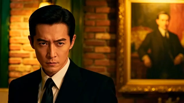  西装男士深沉注视镜头2416#横屏 	 