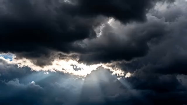  乌云散去阳光穿透云层2341#横屏 	 -