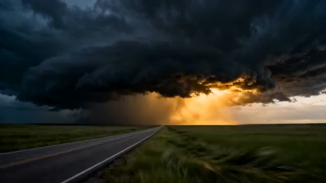  乌云下的金色光束2344#横屏 	 