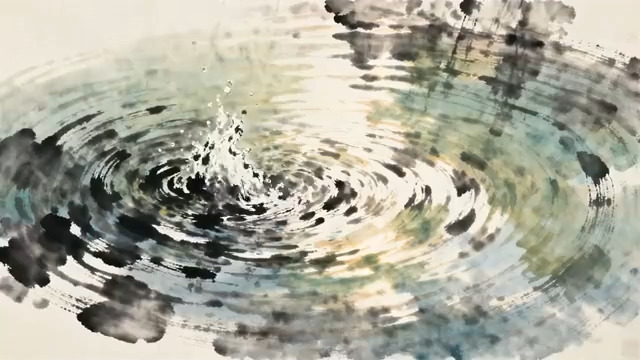  水墨涟漪动态背景2196#横屏 	 