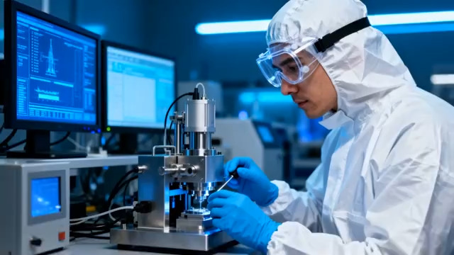  实验室科研人员操作仪器2112#横屏 	 