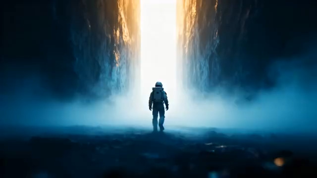  神秘光柱下的孤独宇航员2076#横屏 	 -