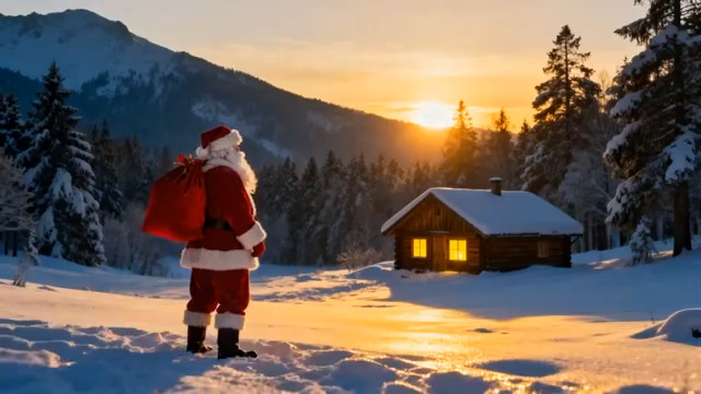  圣诞老人雪地送礼物2080#横屏 	 